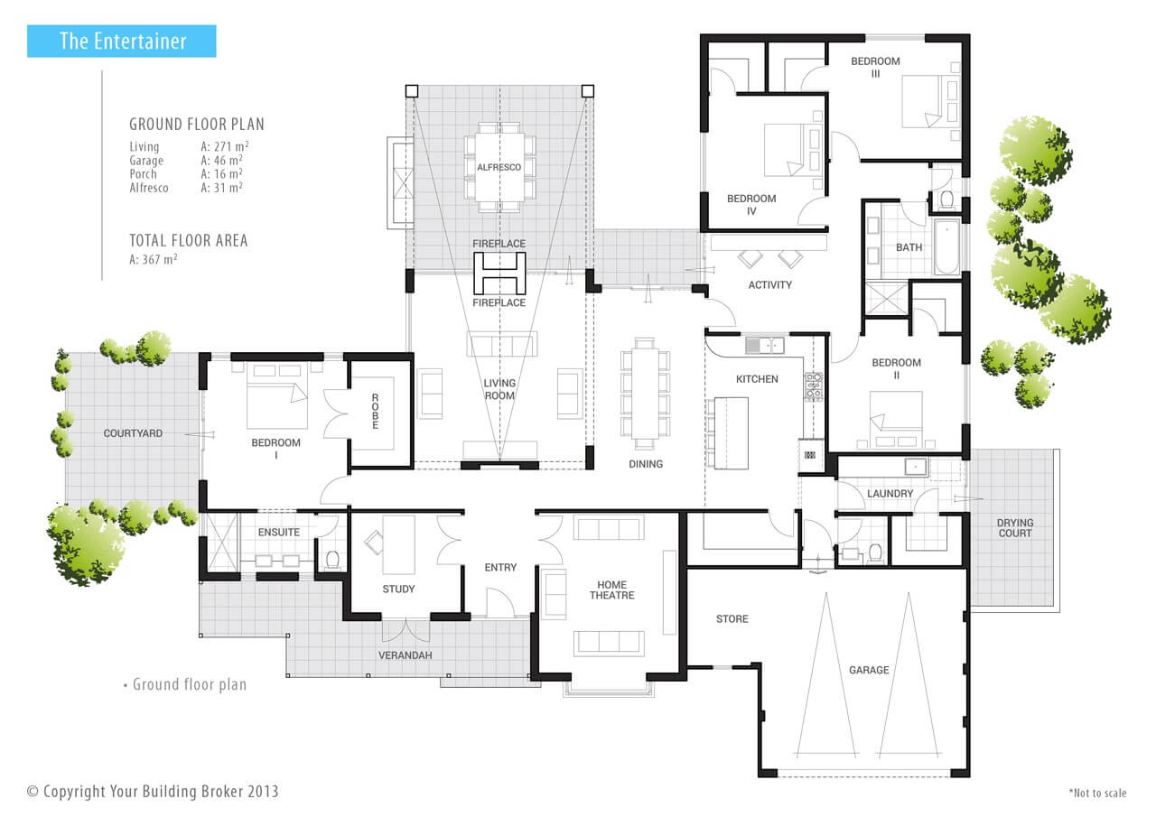 Floor Plan Friday Indoor/outdoor fireplace