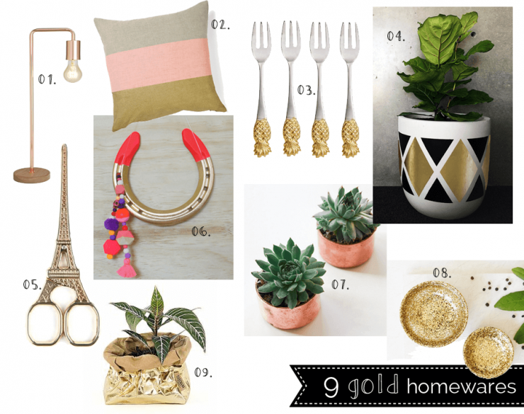 9 awesome gold homewares