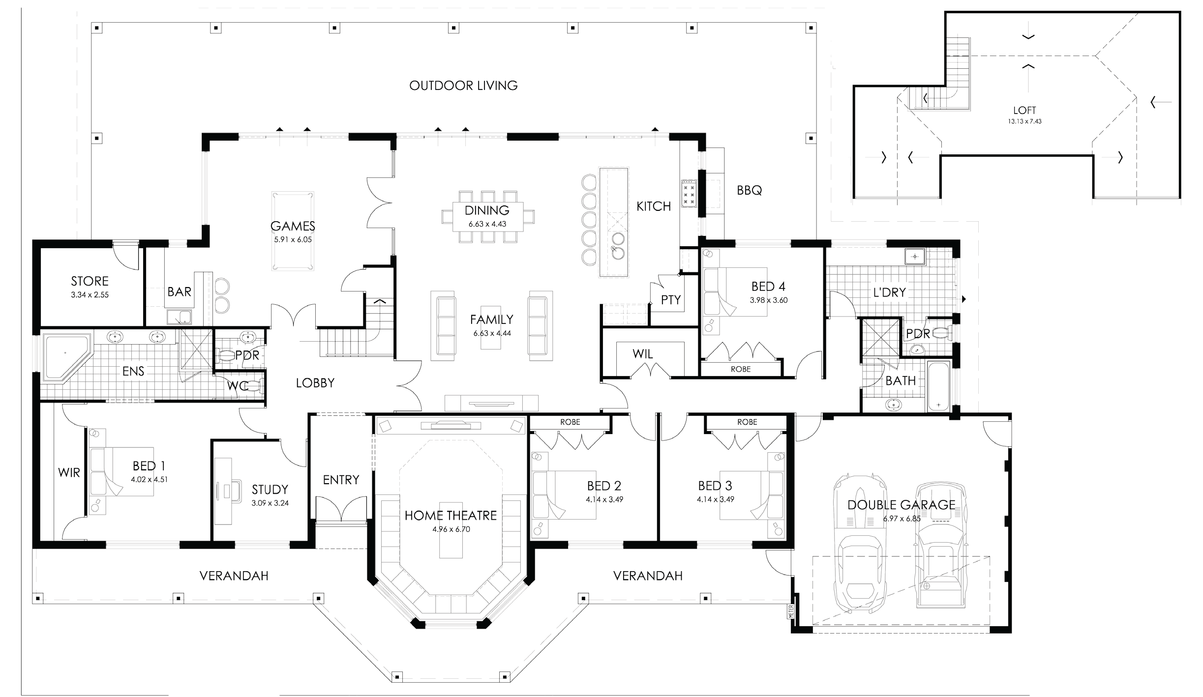 Floor Plan Friday Rural style home with a loft