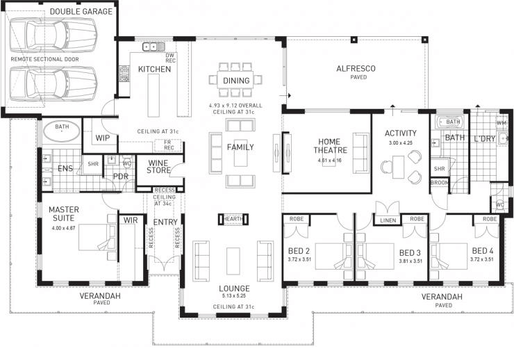Floor Plan Friday: 4 bedroom with side garage & activity