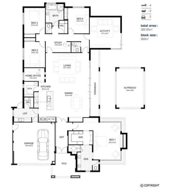 Floor Plan Friday 4 bedroom, activity, study nook