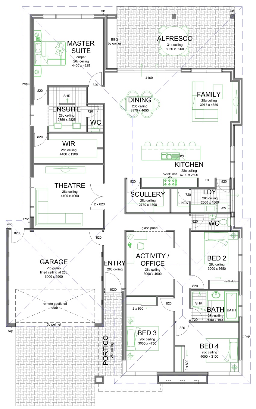 Floor Plan  Friday Scullery and laundry  off kitchen