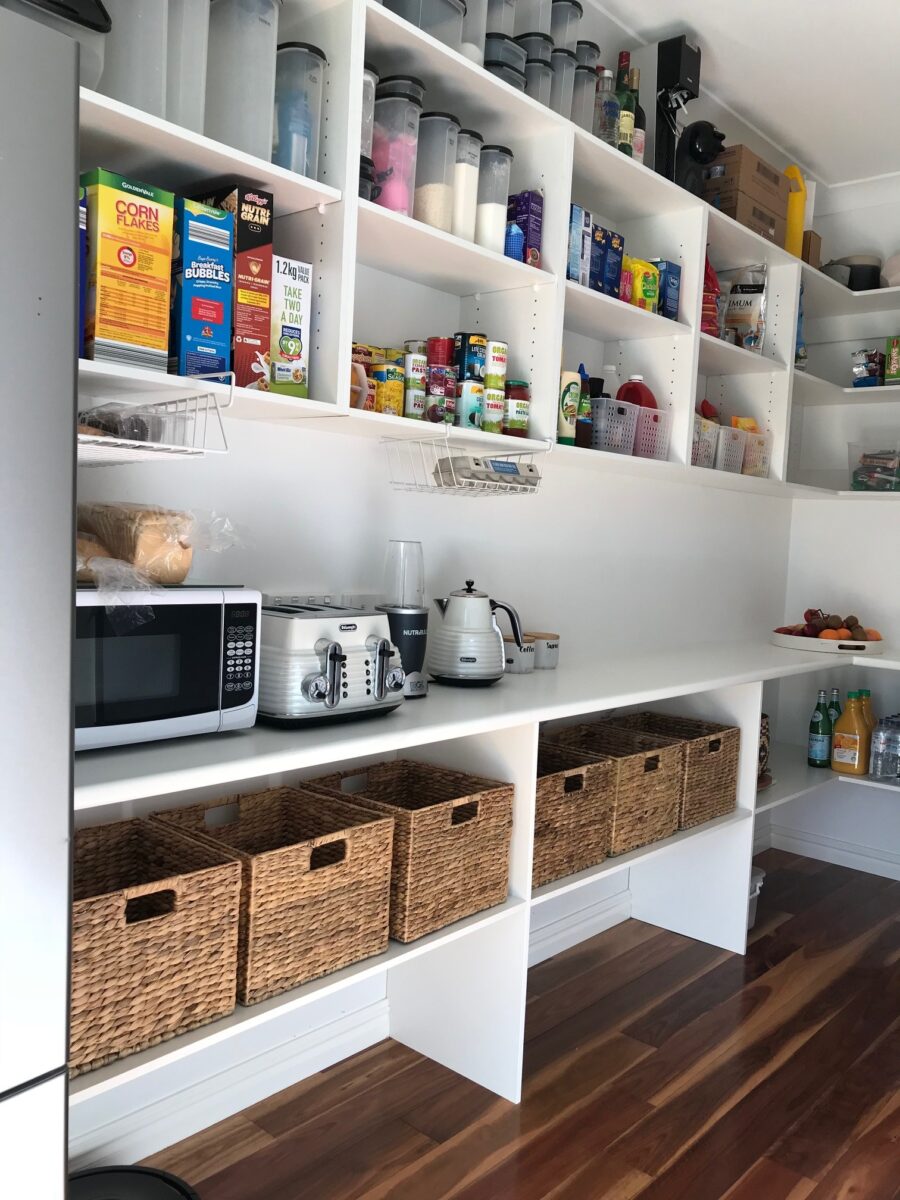 We added some shelves to our walk-in-pantry