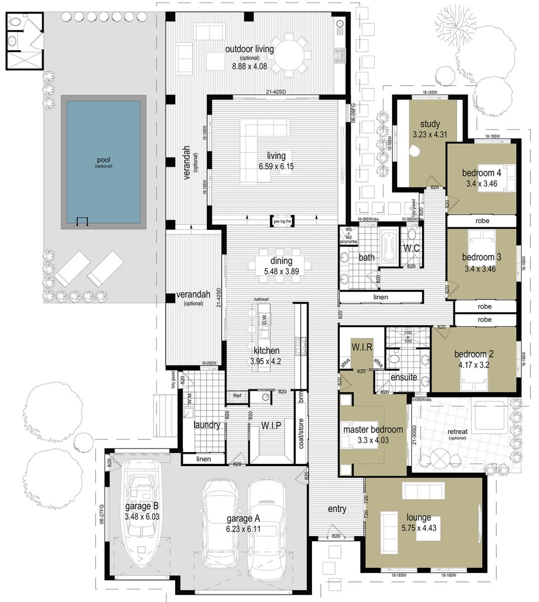 Floor Plan Friday: Indoor/Outdoor living with a pool