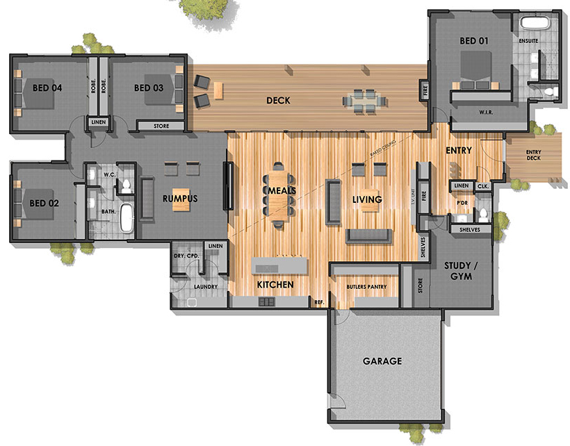 Floor Plan Friday Pool In The Middle Narrow Block